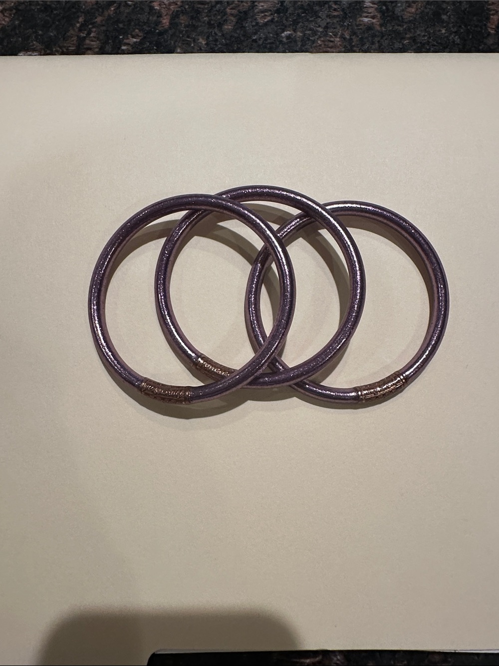 Budhagirl Metallic Purple Stackable Bangle Bracelet Set - Women Jewelry